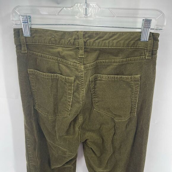LOFT Women's Corduroy Pants High Waist Skinny Stretch Casual green olive Size 4 - Picture 2 of 10